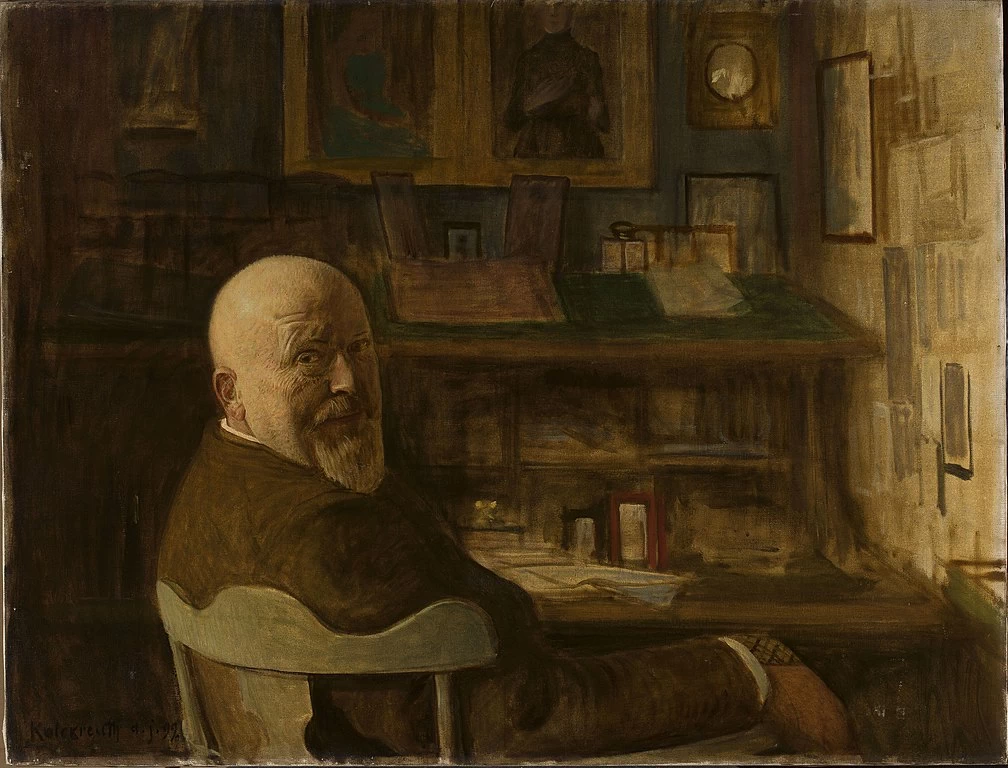 Leopold von Kalckreuth - Ritratto di un uomo alla scrivania, National Museum in Warsaw